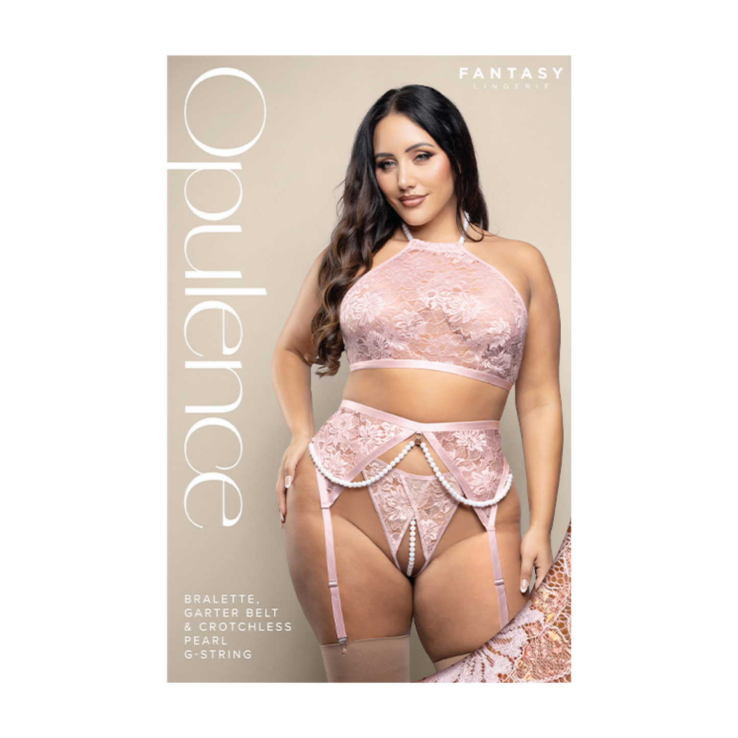 Bralette, Garter Belt & Pearl G-string
