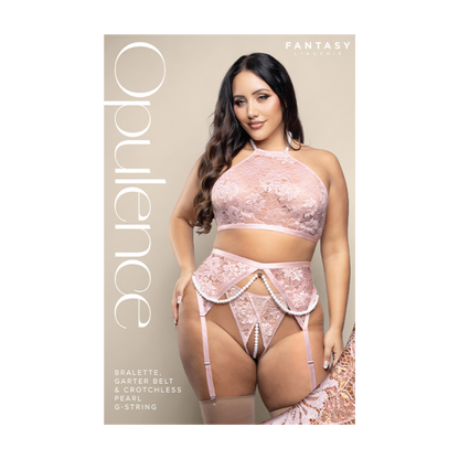 Bralette, Garter Belt & Pearl G-string