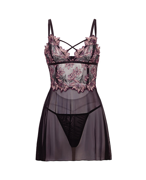 Boned Lace & Mesh Babydoll