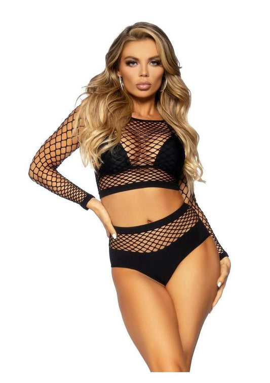 Mesh Crop Top and Panties